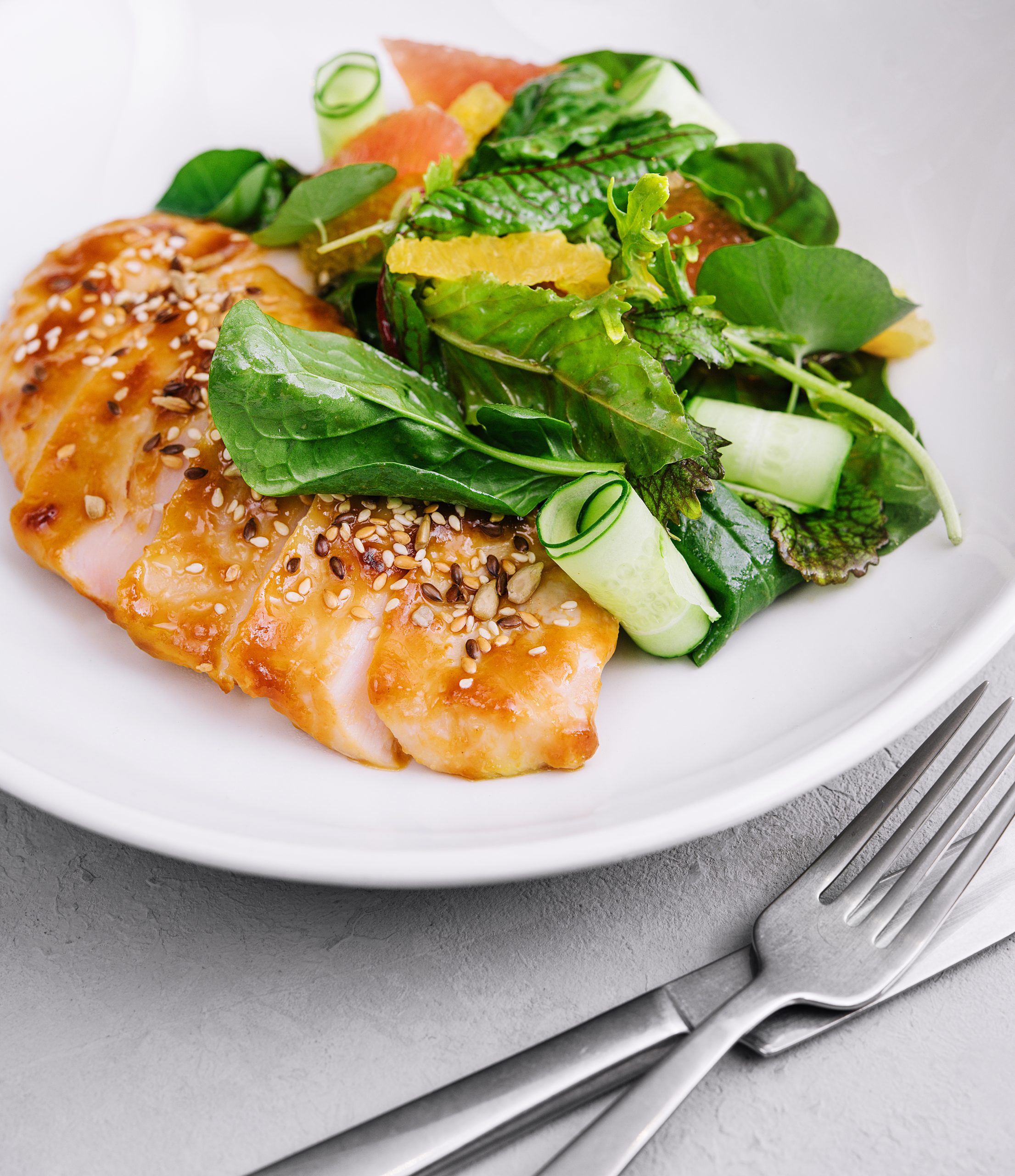 You are currently viewing Chargrilled Citrus Chicken with Asian Greens